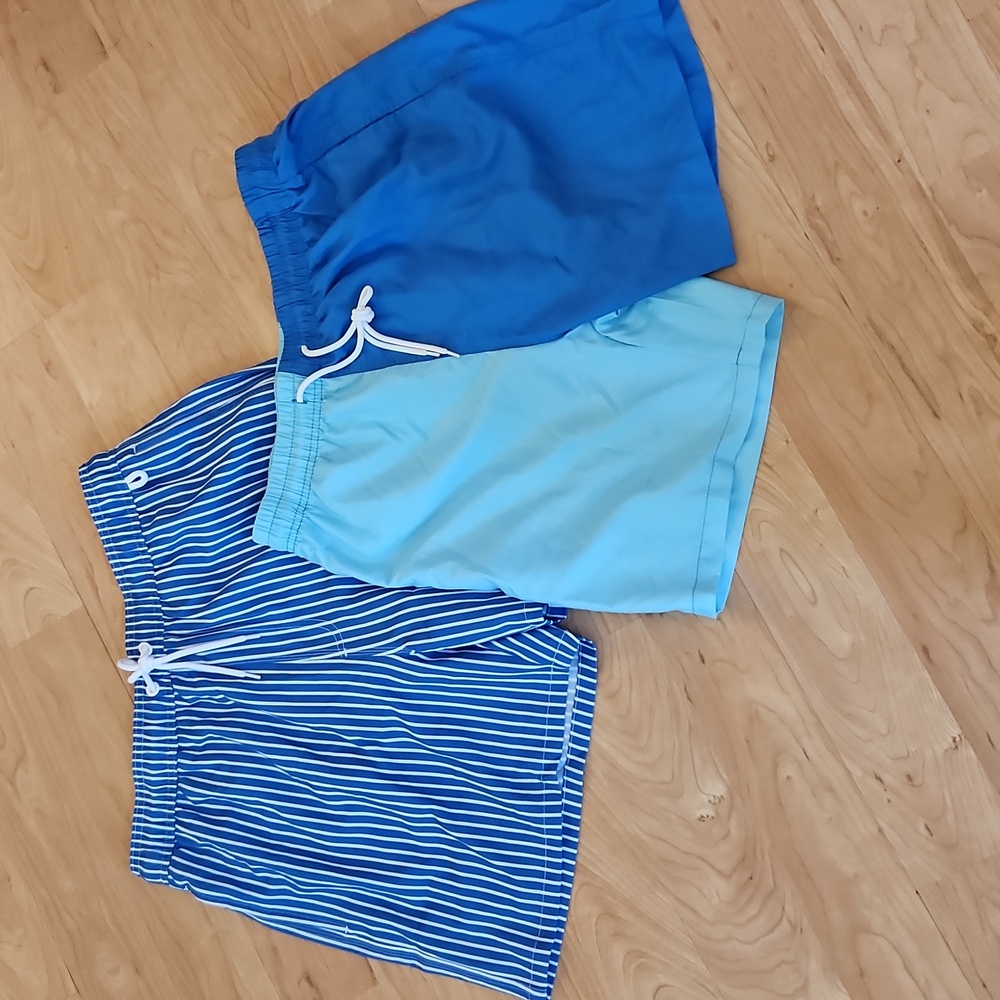 Manfinity Men Drawstring Waist Swim Trunks. LOT OF 2. Sz: L.   LIKE NEW